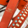 Hermes Orange Tressage Cuir 25MM Bag Strap - Image 4