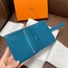 Hermes Bearn Compact Wallet In Blue Izmir Epsom Leather - Image 3