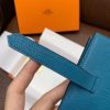 Hermes Bearn Compact Wallet In Blue Izmir Epsom Leather - Image 4