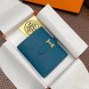 Hermes Bearn Compact Wallet In Blue Izmir Epsom Leather