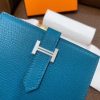Hermes Bearn Compact Wallet In Blue Izmir Epsom Leather - Image 7