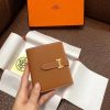 Hermes Bearn Compact Wallet In Gold Epsom Leather - Image 4