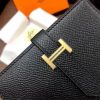 Hermes Bearn Compact Wallet In Black Epsom Leather - Image 2