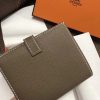 Hermes Bearn Compact Wallet In Taupe Grey Epsom Leather - Image 4