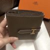 Hermes Bearn Compact Wallet In Taupe Grey Epsom Leather - Image 6