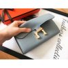 Hermes Blue Lin Epsom Constance Long Wallet - Image 5