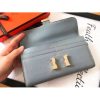 Hermes Blue Lin Epsom Constance Long Wallet - Image 7