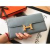 Hermes Blue Lin Epsom Constance Long Wallet - Image 8
