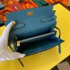 Hermes Kelly Classique To Go Wallet In Blue Jean Epsom Calfskin - Image 6