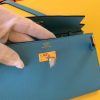 Hermes Kelly Classique To Go Wallet In Blue Du Nord Epsom Calfskin - Image 5